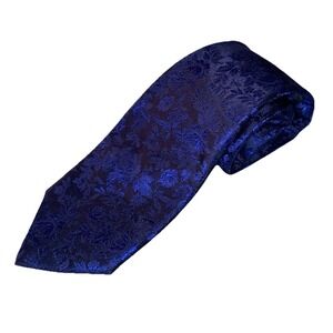 Barbara Blank Men's Royal Blue & Black 100% Silk Neck Tie 58"x3"
